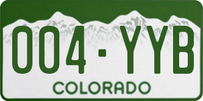 CO license plate 004YYB