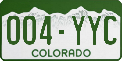 CO license plate 004YYC