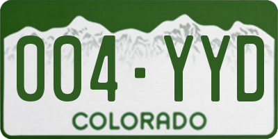 CO license plate 004YYD