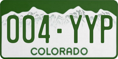 CO license plate 004YYP