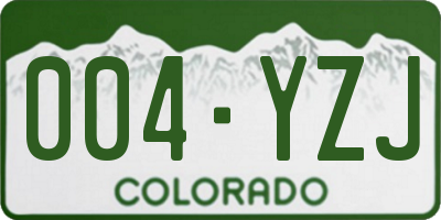CO license plate 004YZJ