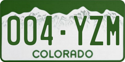 CO license plate 004YZM