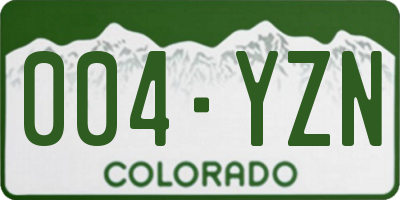 CO license plate 004YZN