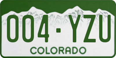 CO license plate 004YZU