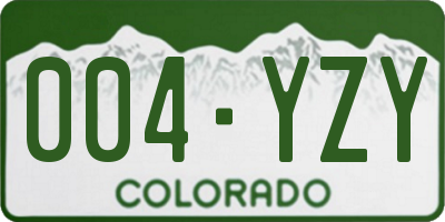 CO license plate 004YZY