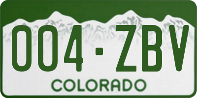 CO license plate 004ZBV