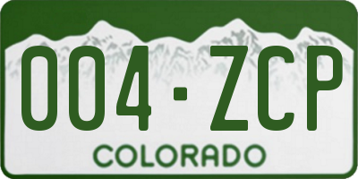 CO license plate 004ZCP