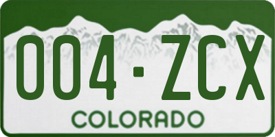 CO license plate 004ZCX