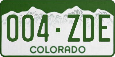 CO license plate 004ZDE