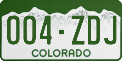 CO license plate 004ZDJ