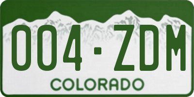 CO license plate 004ZDM