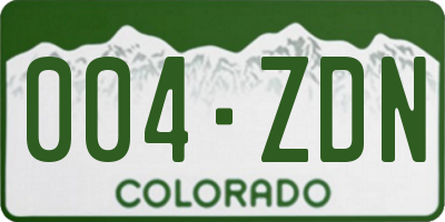 CO license plate 004ZDN