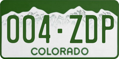 CO license plate 004ZDP