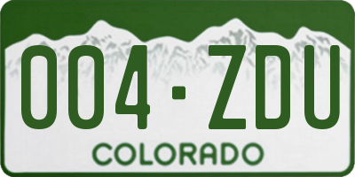 CO license plate 004ZDU