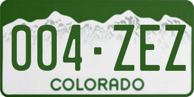CO license plate 004ZEZ