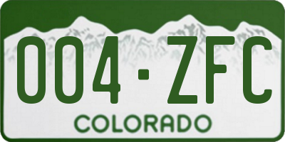 CO license plate 004ZFC