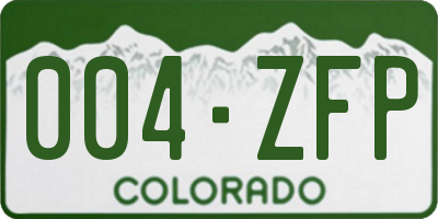 CO license plate 004ZFP