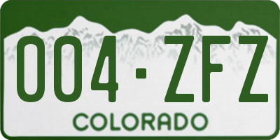 CO license plate 004ZFZ