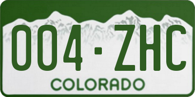 CO license plate 004ZHC