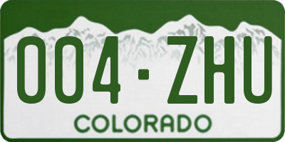 CO license plate 004ZHU