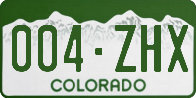 CO license plate 004ZHX