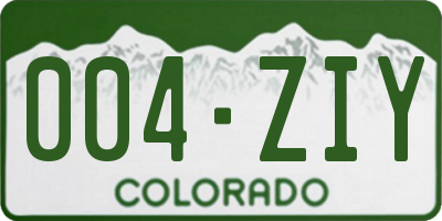 CO license plate 004ZIY
