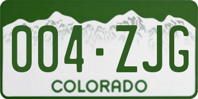 CO license plate 004ZJG
