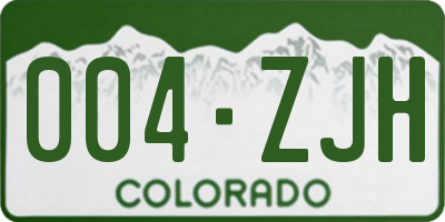 CO license plate 004ZJH