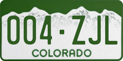 CO license plate 004ZJL