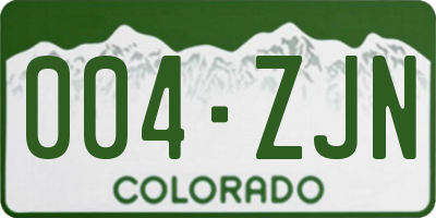 CO license plate 004ZJN