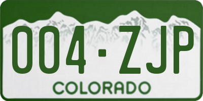 CO license plate 004ZJP