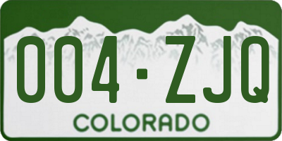 CO license plate 004ZJQ