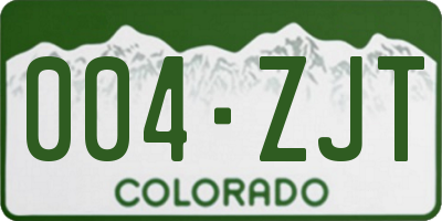 CO license plate 004ZJT