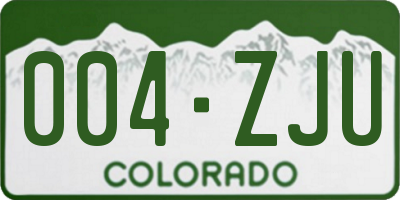 CO license plate 004ZJU