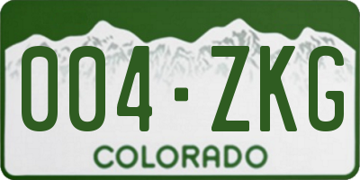 CO license plate 004ZKG