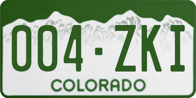 CO license plate 004ZKI