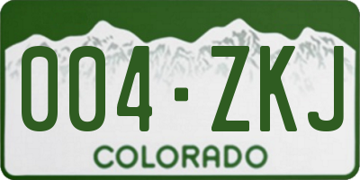 CO license plate 004ZKJ