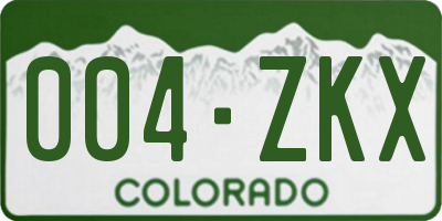 CO license plate 004ZKX