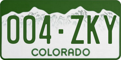CO license plate 004ZKY