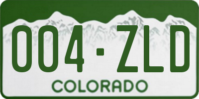 CO license plate 004ZLD