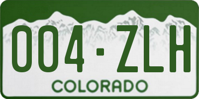 CO license plate 004ZLH