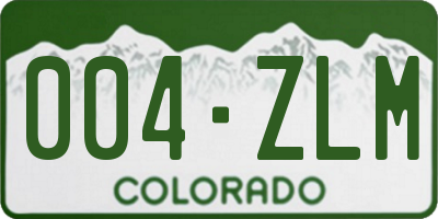 CO license plate 004ZLM