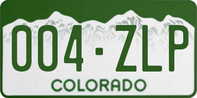 CO license plate 004ZLP