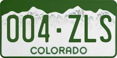 CO license plate 004ZLS
