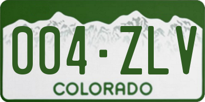 CO license plate 004ZLV