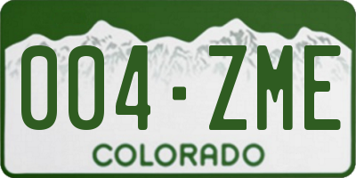 CO license plate 004ZME