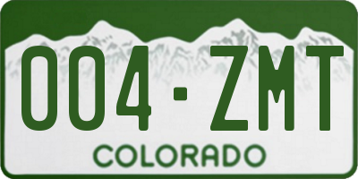 CO license plate 004ZMT