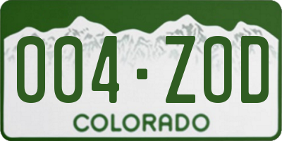 CO license plate 004ZOD