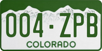 CO license plate 004ZPB