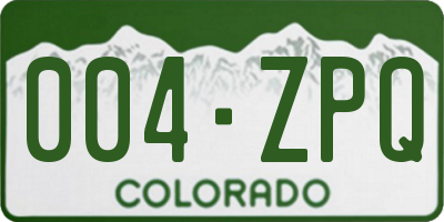 CO license plate 004ZPQ